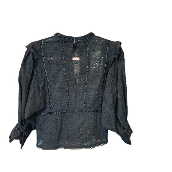 Love Sam Lucy in the Sky Black Eyelet Lace Blouse - Picture 2 of 6